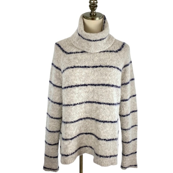 Madewell Gray Roundtrip Turtleneck Sweater Stripe - Picture 5 of 13